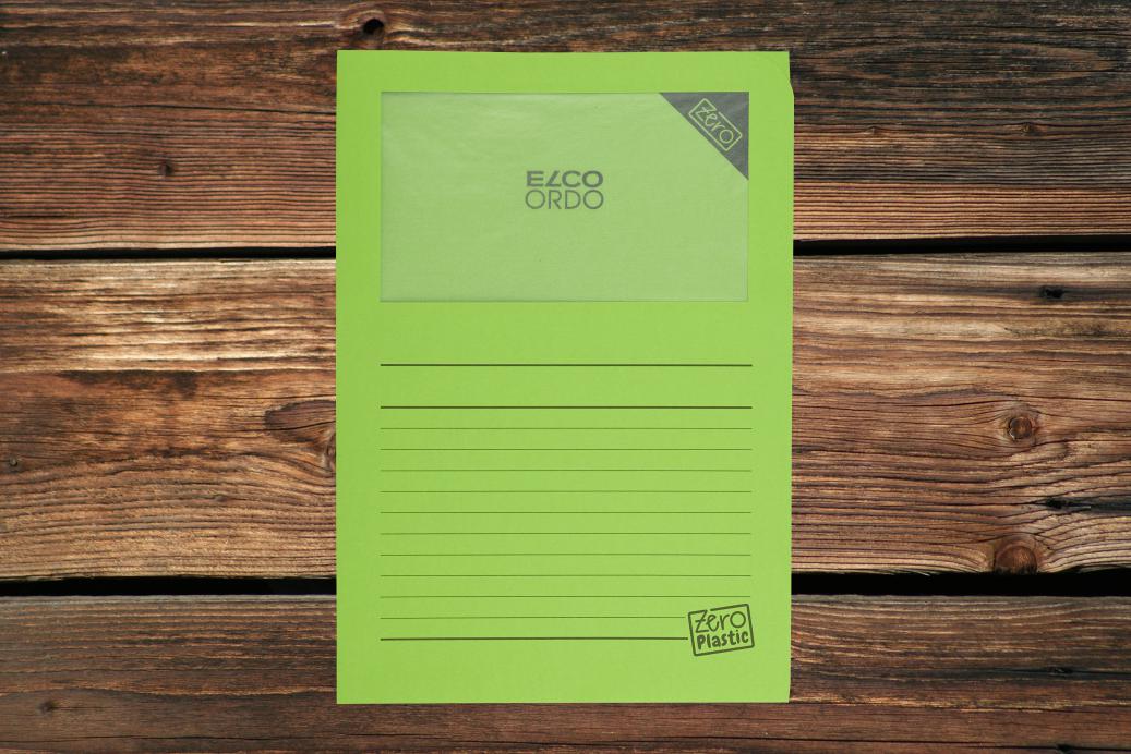 Ordnungsmappen mit Sichtfenster und Linien 220x310 mm Intensivgrün 120 g/qm Zero Plastic